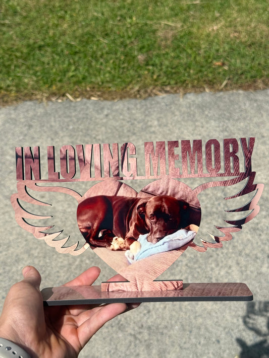Custom "In Loving Memory" MDF Gloss Photo Frame Board