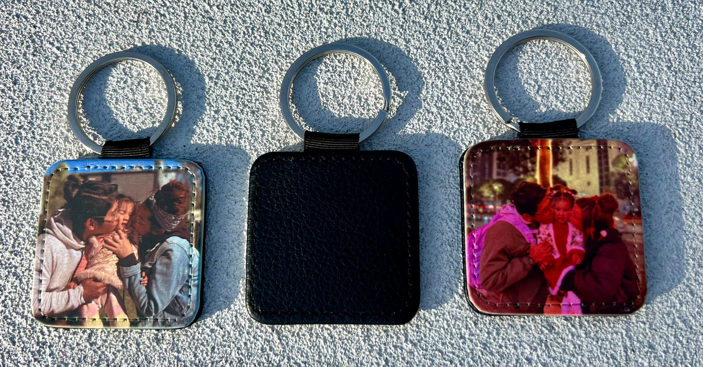 Personalised Leather Photo Keychains