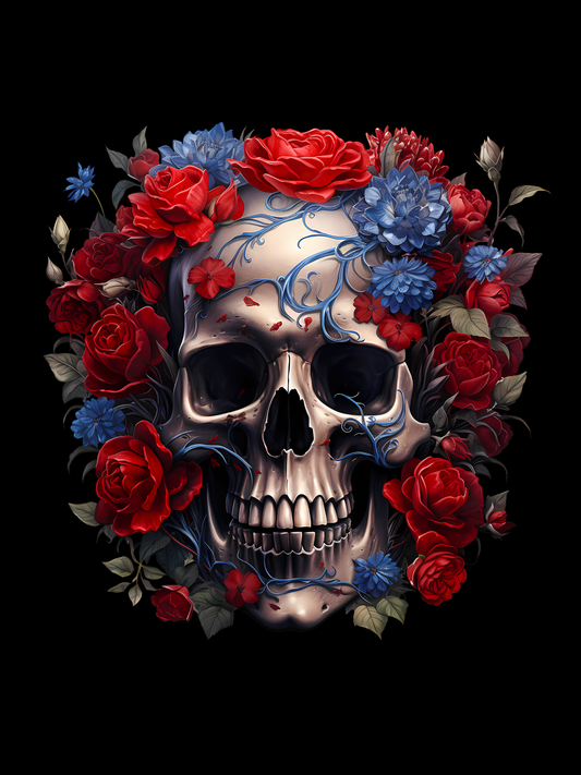 Blue And Red Skull