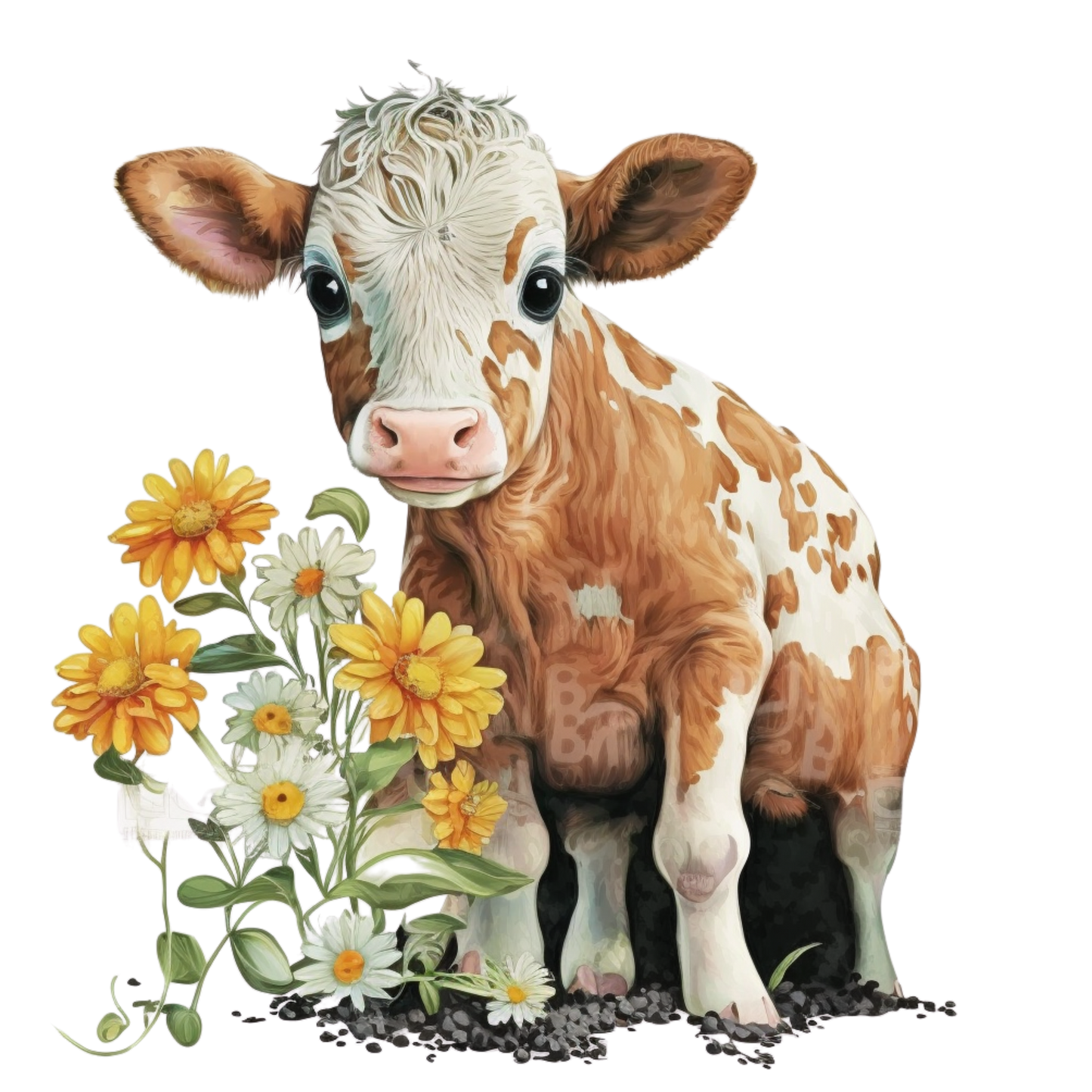 Brown And White Cow