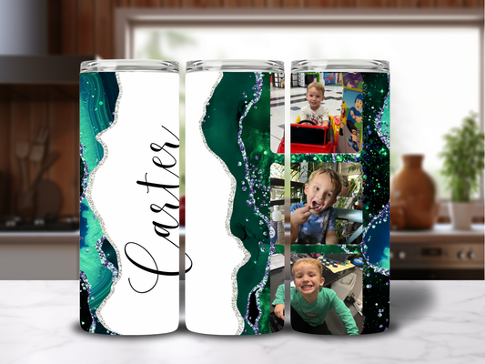 Custom 3 Photo and Name 20oz Tumbler